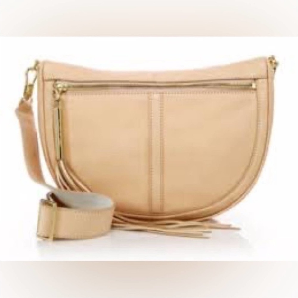 Elizabeth James leather bag with tassels and beautiful gold ware with logo